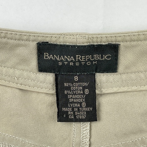 Banana Republic Stretch Pants Womens 8 Khaki Flat Front - Picture 11 of 11